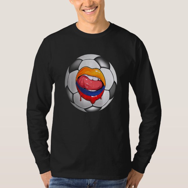 Colombias isare Fläkt colombiansk Flagga Mouth T Shirt (Framsida)
