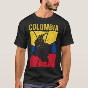 Colombias karta flagga colombiansk nationell expat t shirt