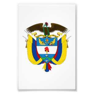 Colombias lands coat vapen symbol emblem flagga fototryck