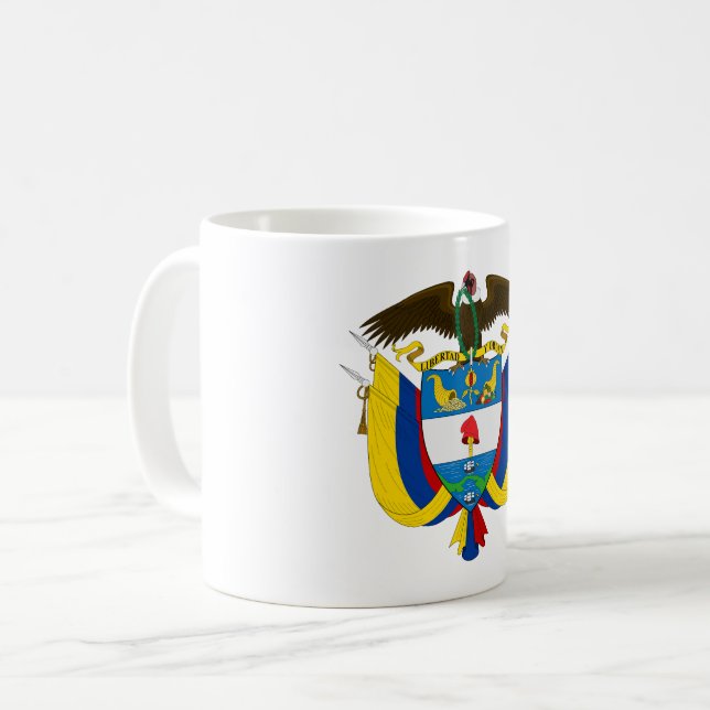 Colombias landsvapen symbol emblem flagga kaffemugg (Framsida vänster)