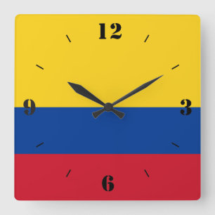 Colombias nationella Flagga Patriotic Fyrkantig Klocka