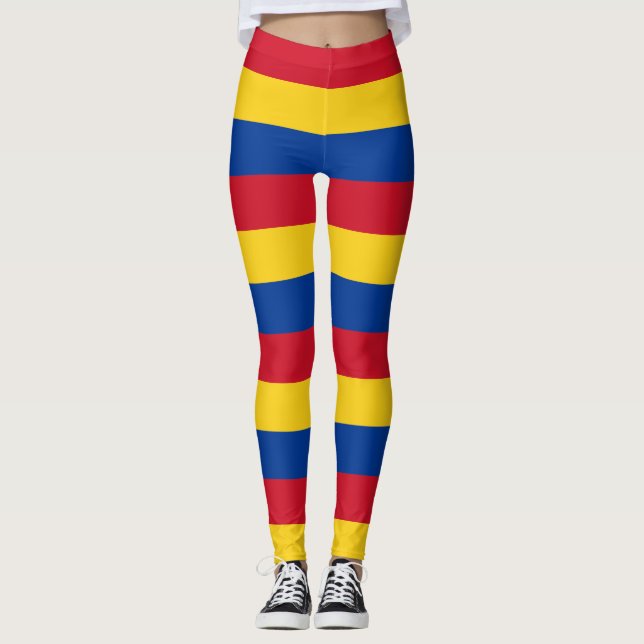Colombias nationella flaggfärger  Leggings Randig (Framsida)