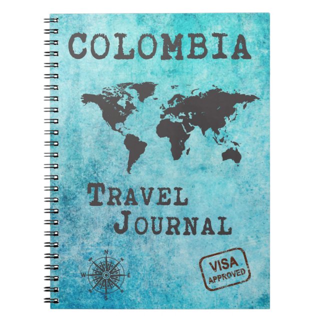 Colombias Travel Journal Vacation Resa Planner Anteckningsbok (Framsidan)