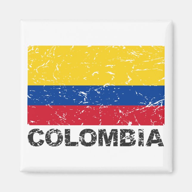 Colombias Vintage Flagga Magnet (Framsidan)