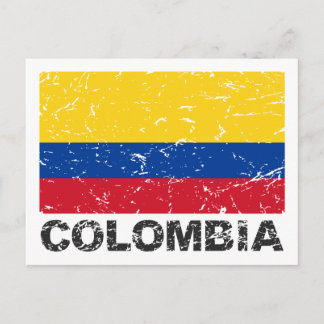 Colombias Vintage Flagga Vykort