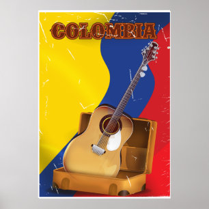 Colombias vintage semestergitarr poster