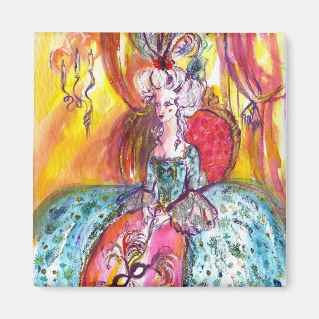 COLOMBINA/DEN VENETIAN MASKERADEN MASKERAR MAGNET (Framsidan)