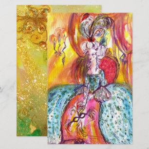 COLOMBINA/Venetian Masquerad Masks Stationery Brevpapper