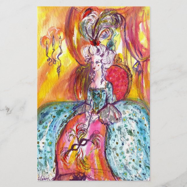 COLOMBINA / Venetian Masqueramasker Brevpapper (Framsida)