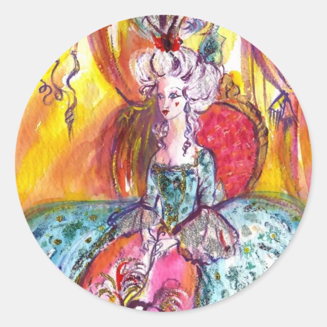 COLOMBINA / Venetian Masqueramasker Runt Klistermärke (Framsida)