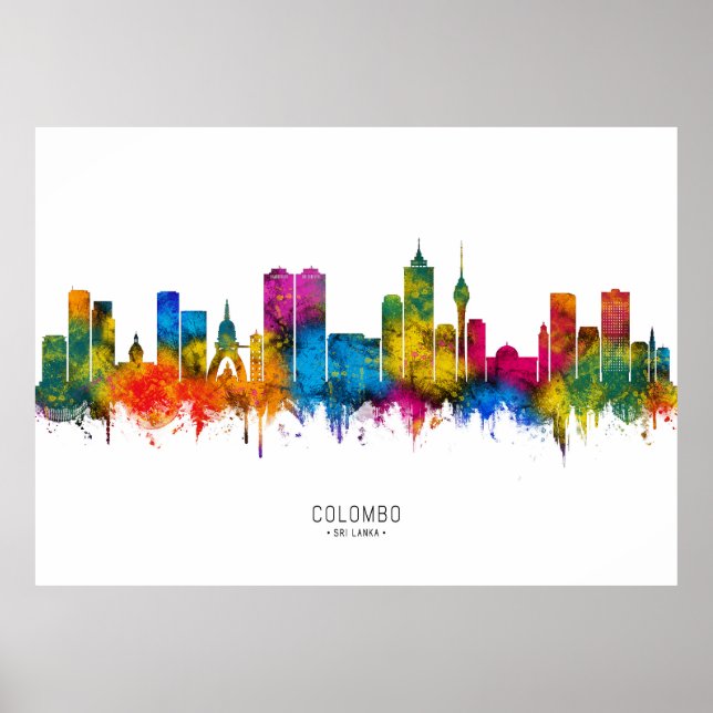 Colombo Sri Lanka Skyline Poster (Framsidan)