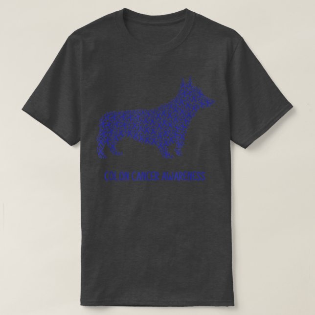 Colon Cancer Awareness Blue Ribbon Survivor Dog We T Shirt (Design framsida)