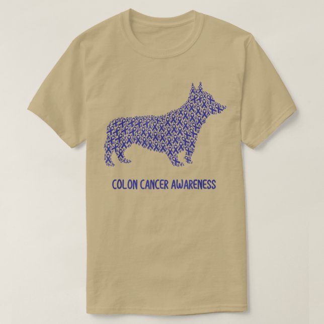 Colon Cancer Awareness Blue Ribbon Survivor- Hund  T Shirt (Design framsida)