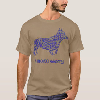 Colon Cancer Awareness Blue Ribbon Survivor- Hund  T Shirt
