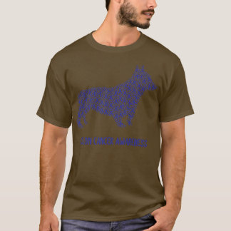 Colon Cancer Awareness Blue Ribbon Survivor Hund W T Shirt