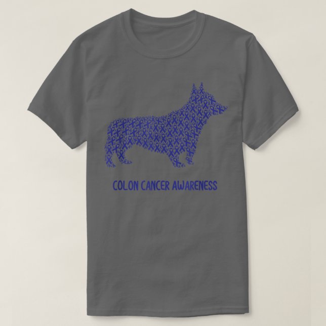 Colon Cancer Awareness Blue Ribbon Survivor Hund W T Shirt (Design framsida)