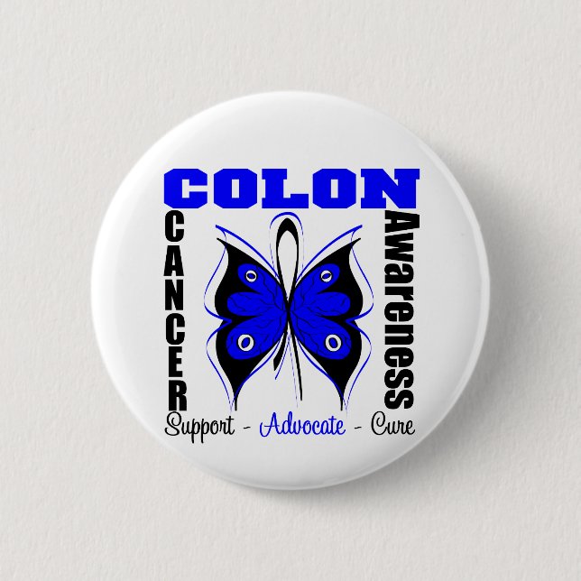 Colon Cancer Awareness Butterfly Knapp (Framsida)