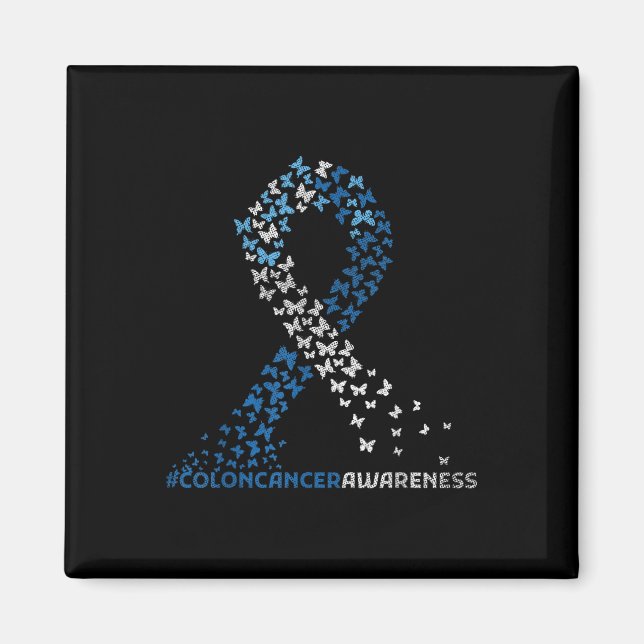 Colon Cancer Awareness Colonoscopy Blue Ribbon Magnet (Framsidan)
