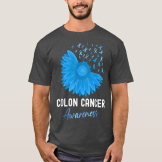 Colon Cancer Awareness Colorectal Cancer Blue Sunf T Shirt