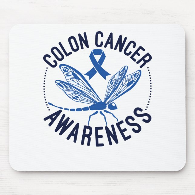 Colon Cancer Awareness Dragonfly Blue Ribbon Musmatta (Framsidan)