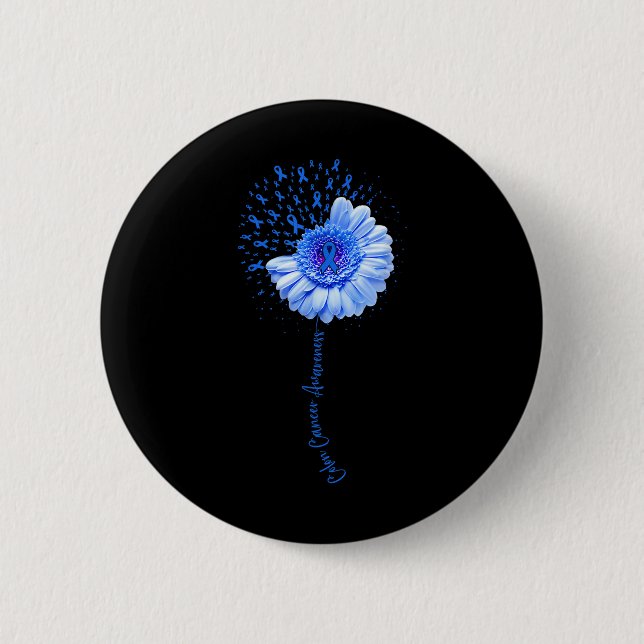 Colon Cancer Awareness Flower Survivor Fighter Knapp (Framsida)