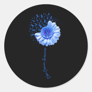 Colon Cancer Awareness Flower Survivor Fighter Runt Klistermärke