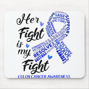 Colon Cancer Awareness Hennes kamp är min kamp Musmatta