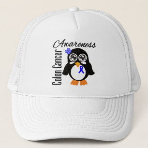 Colon Cancer Awareness Penguin Truckerkeps