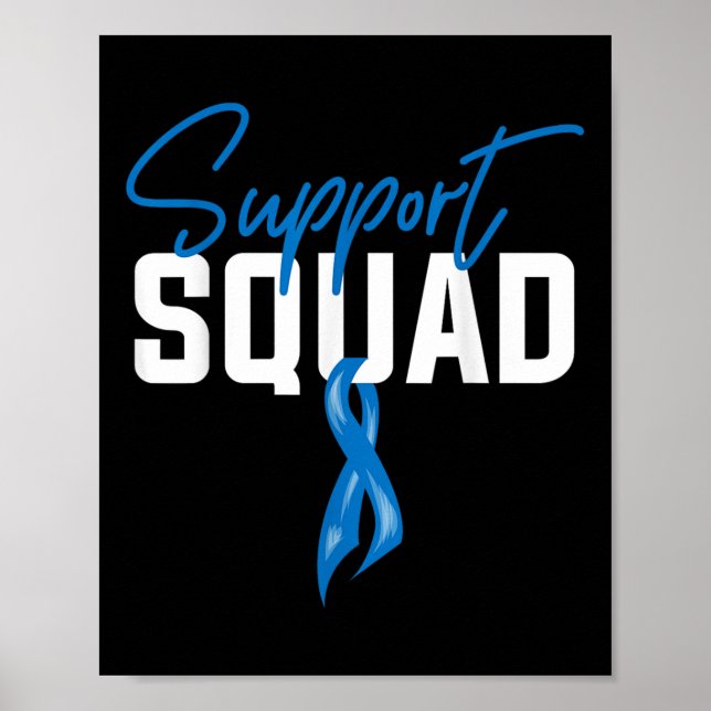 Colon Cancer Awareness Support Squad Blue Ribbon Poster (Framsidan)
