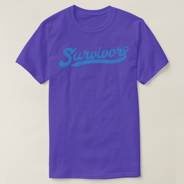 Colon Cancer Awareness Survivor Blue Ribbon Gift T Shirt (Design framsida)