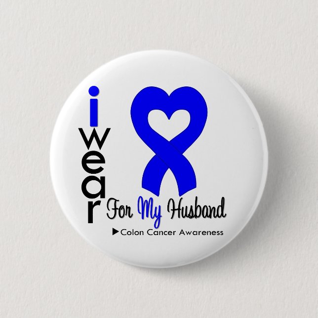 Colon Cancer Blue Heart Ribbon for My Make Knapp (Framsida)