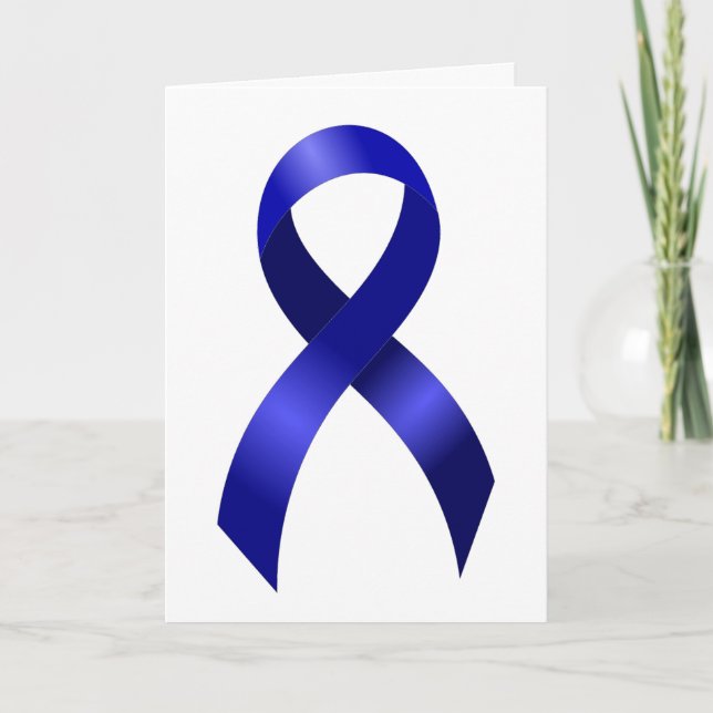 Colon Cancer Blue Ribbon Tack Kort (Framsida)