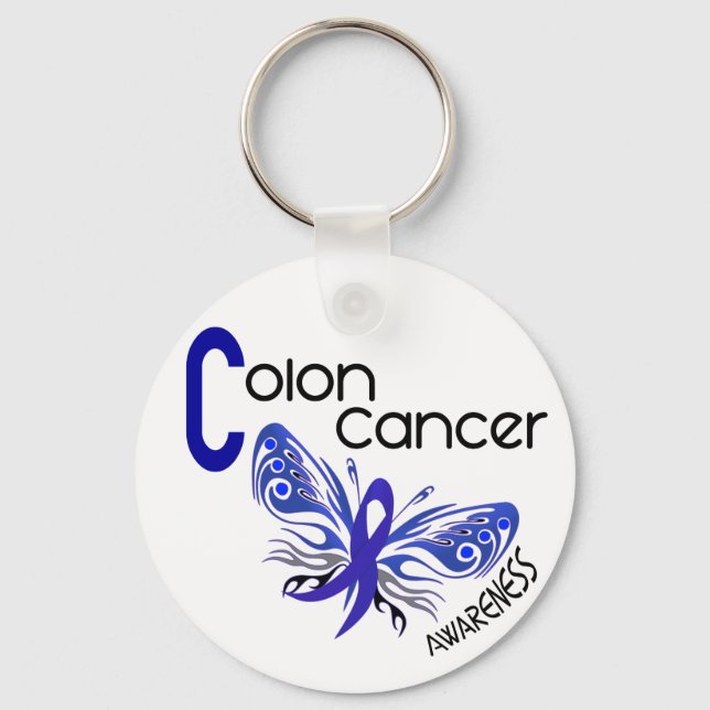 Colon Cancer BUTTERFLY 3 Nyckelring (Framsida)