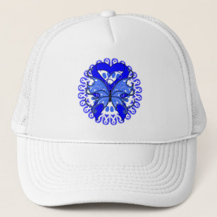 Colon Cancer Butterfly Circle of Rosett band Truckerkeps