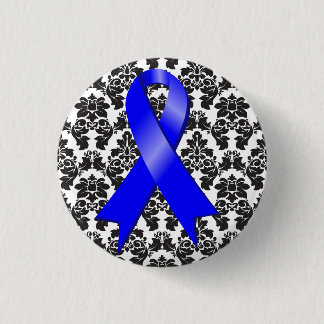 Colon Cancer Damask Blue Ribbon Knapp
