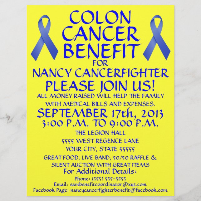 Colon Cancer Fighter Benefit Flyer (Framsidan)
