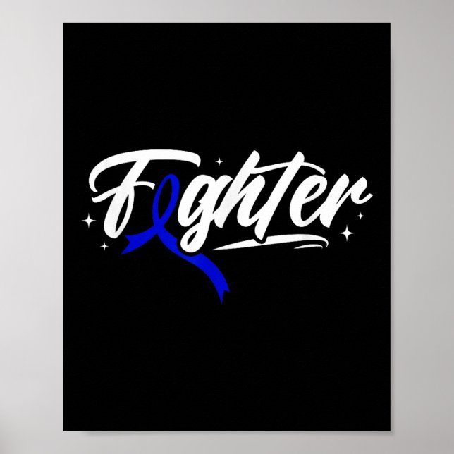 Colon Cancer Fighter Blue Ribbon Awareness Month Poster (Framsidan)