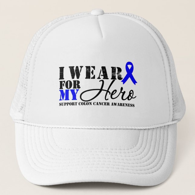 Colon Cancer Hero Blue Ribbon Truckerkeps (Framsida)