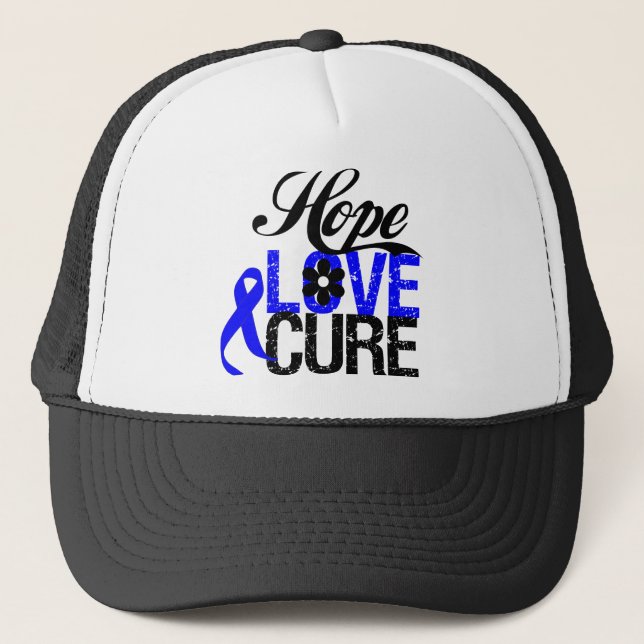 COLON CANCER Hope Kärlek Cure Gifts Truckerkeps (Framsida)