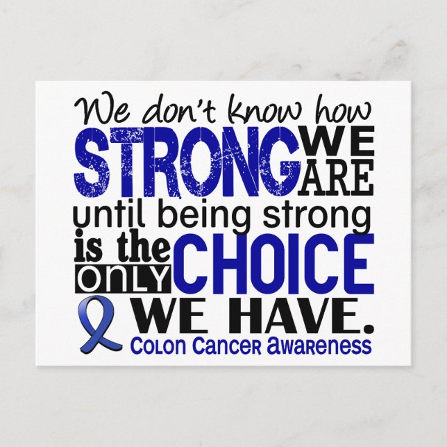 Colon Cancer - hur starka vi är Vykort (Framsida)