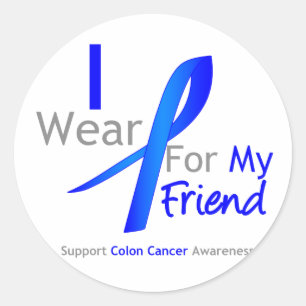 Colon Cancer I Bära Blue för min vän Runt Klistermärke