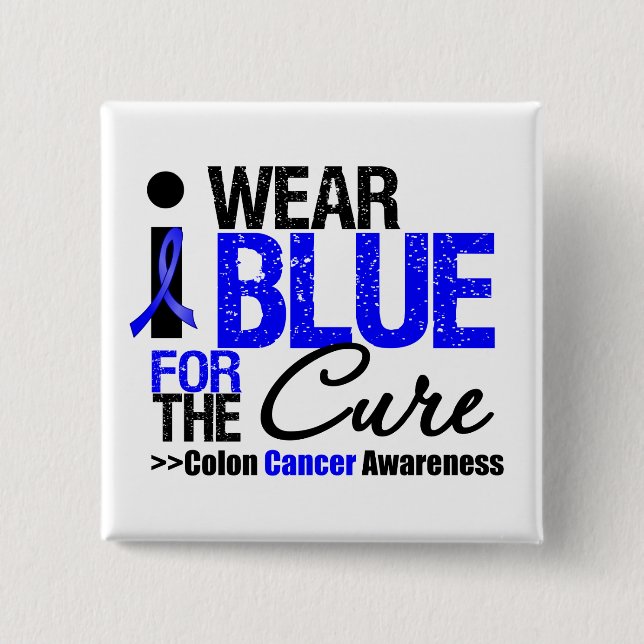 Colon Cancer I Bära Blue Ribbon for the Cure Knapp (Framsida)