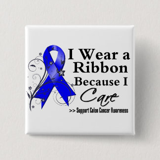 Colon Cancer Ribbon för att jag bryr mig Knapp