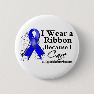 Colon Cancer Ribbon för att jag bryr mig Knapp