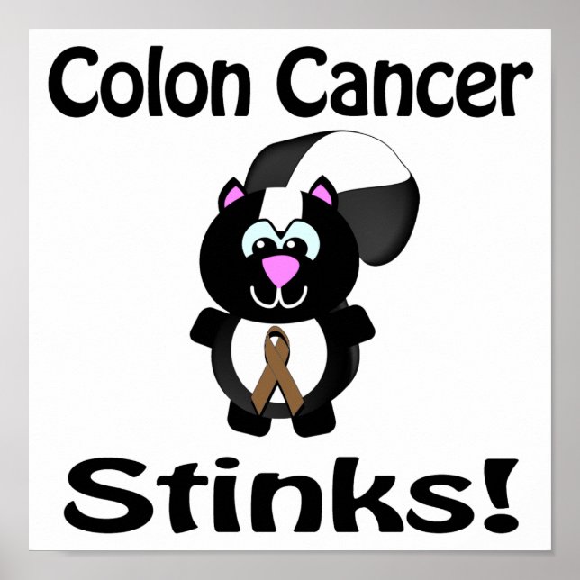 Colon Cancer Stinks Skunk Awareness Design Poster (Framsidan)