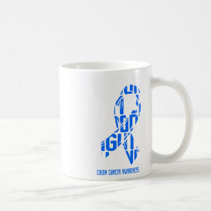 Colon Cancer stöder familjen Blue Colon Cancer Kaffemugg