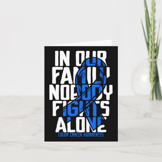 Colon Cancer stöder familjen Blue Colon Cancer Kort (Framsida)