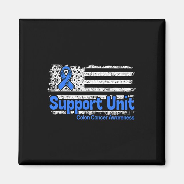 Colon Cancer Support Unit Flagga Blue Colon Cancer Magnet (Framsidan)