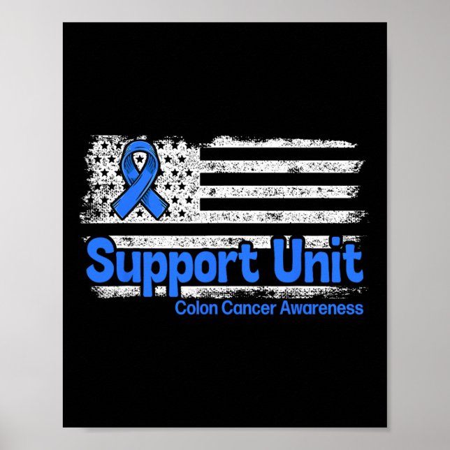 Colon Cancer Support Unit Flagga Blue Colon Cancer Poster (Framsidan)