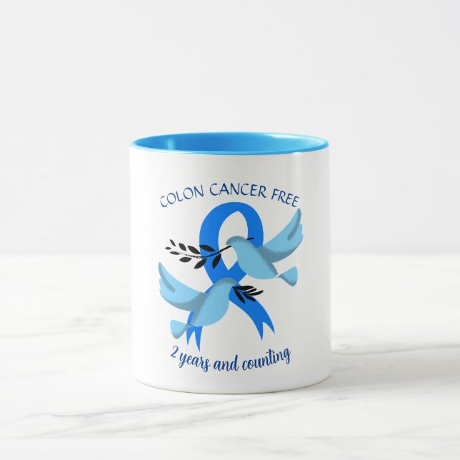 Colon Cancer Survivor 2 år Gift Personalize Mugg (Center)